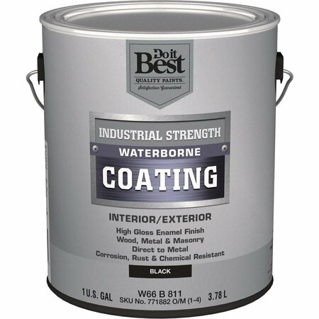 ALL-SOURCE Waterborne Industrial Enamel, Black, 1 Gal. W66B00811-16